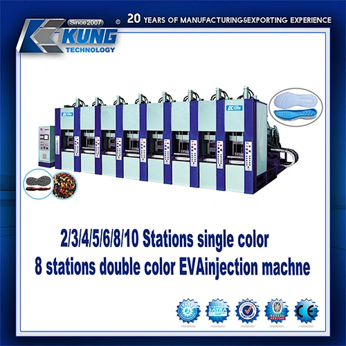 China 6 stations single color EVA injection machine