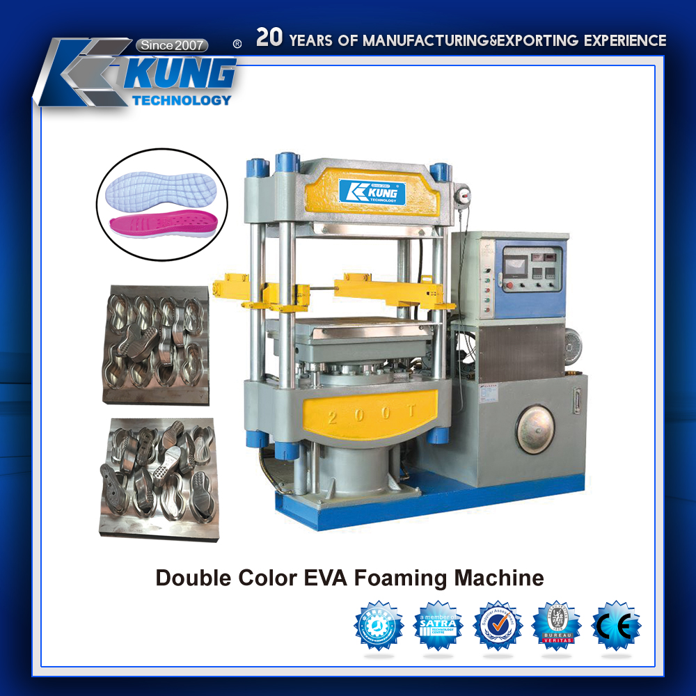 Double color EVA one time foaming moulding machine
