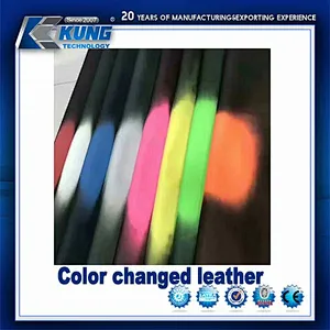 KING KUNG new design Pu leather temperature changeable leather thermochromic pu leather