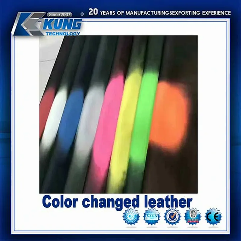 KING KUNG new design Pu leather temperature changeable leather thermochromic pu leather