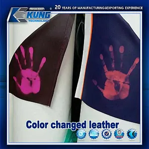 KING KUNG new design Pu leather temperature changeable leather thermochromic pu leather