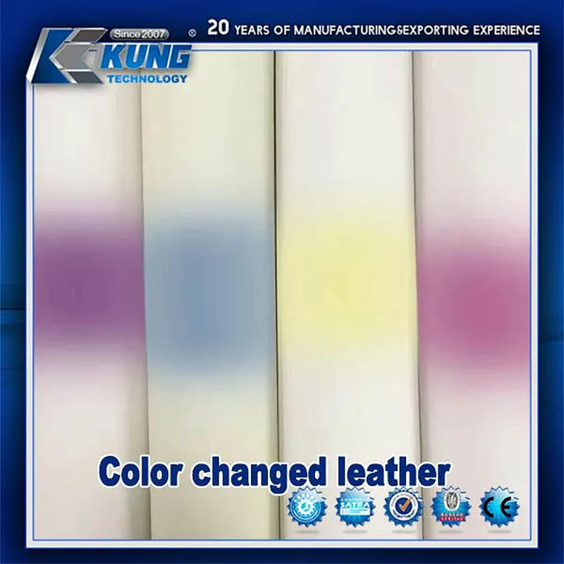 KING KUNG new design Pu leather temperature changeable leather thermochromic pu leather