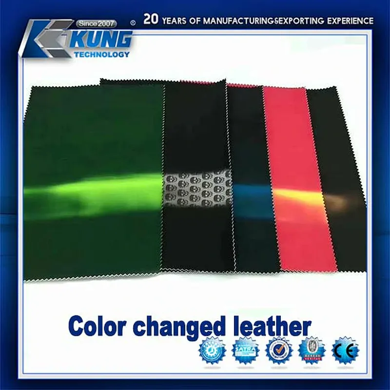 KING KUNG new design Pu leather temperature changeable leather thermochromic pu leather