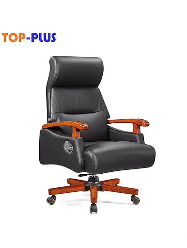brown leather high back swivel office chair