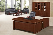 Classic Office Table Executive Desk PU Top Office Furniture