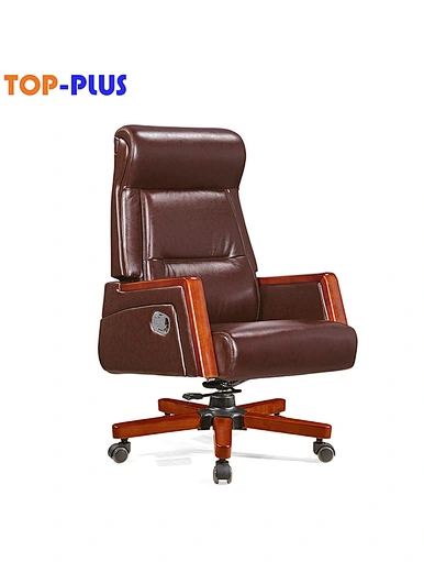 wooden swivel office chair