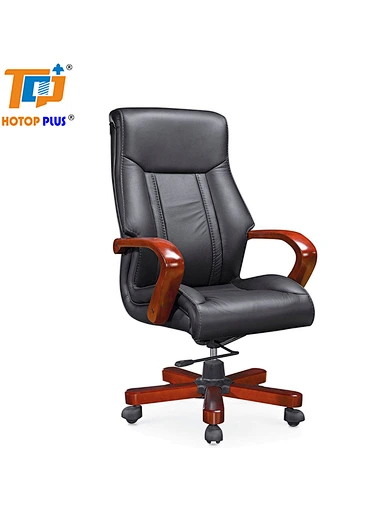 black leather executive high back office chair