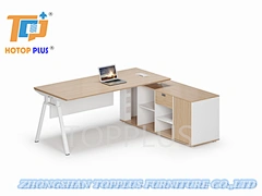 L shape Melamine manager Desk Latest Metal Leg Office Table(SD061D-16A)