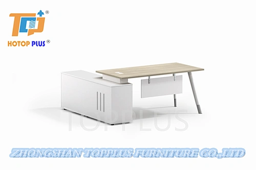 Unique L shape Melamine manager Desk Metal Leg Office Table(SD051D-18A)