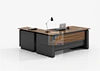 Modern Melamine Office Desk with Side tabel & 3 drawer pedestal