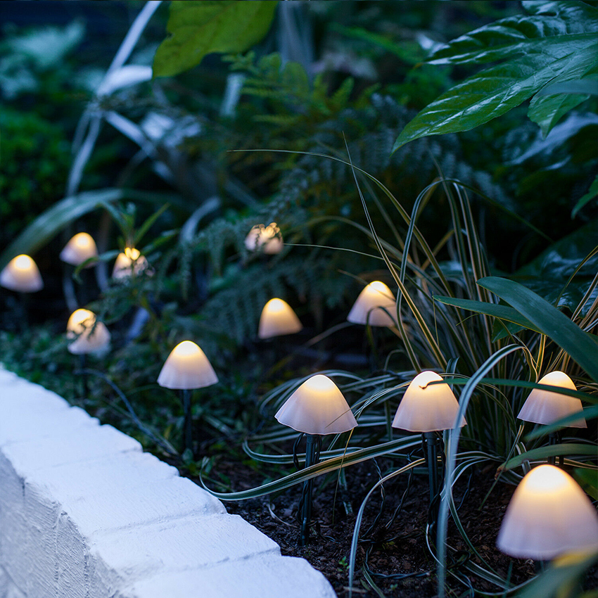 12PK Solar Mushroom String Light