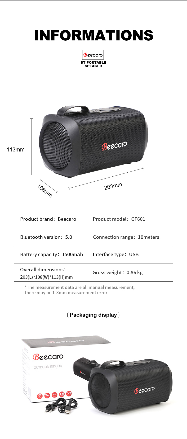 2025 outdoor waterproof bluetooth speaker