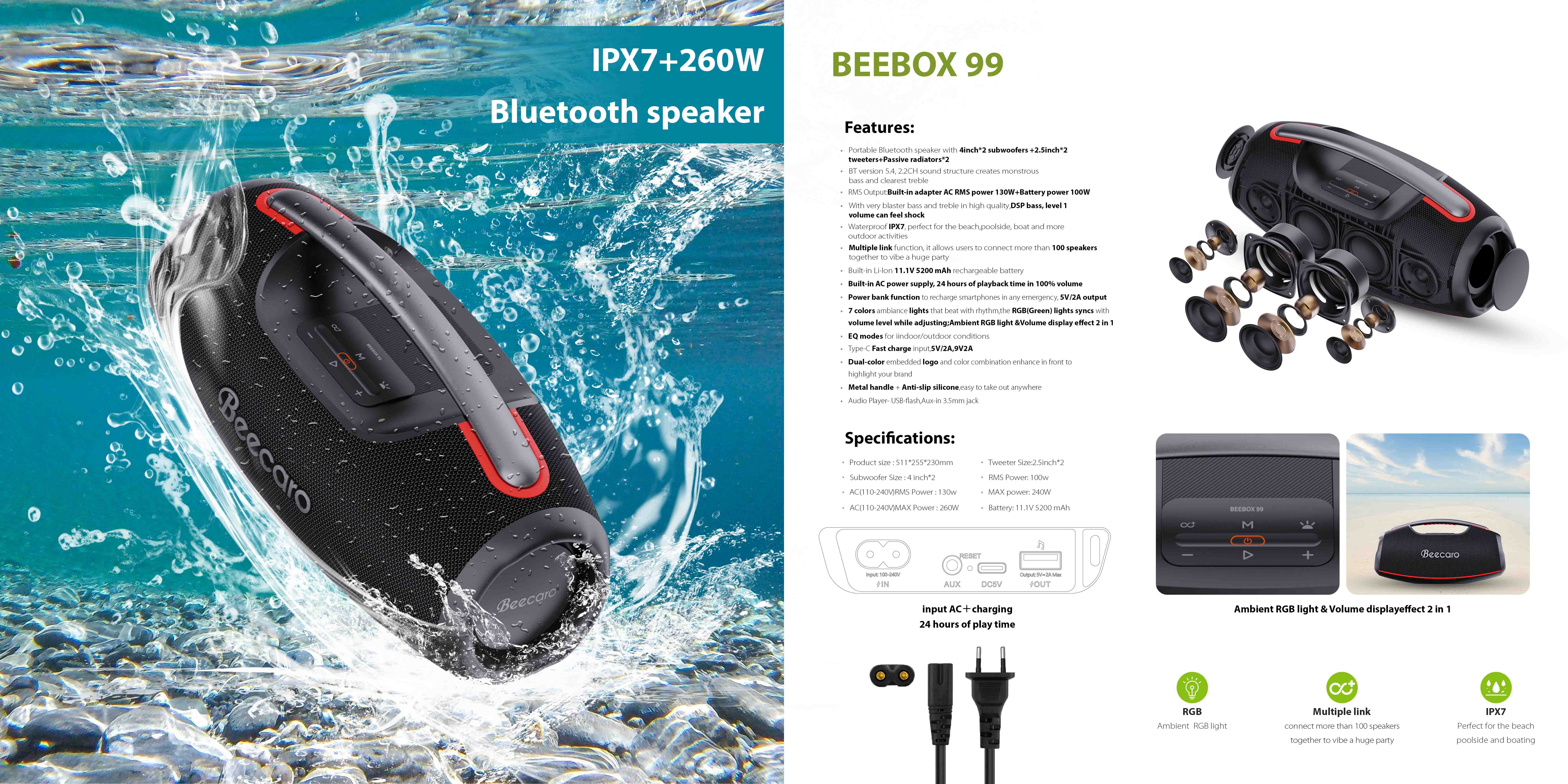 Multi-functional Mini Portable BlueTooth Speaker Outdoor