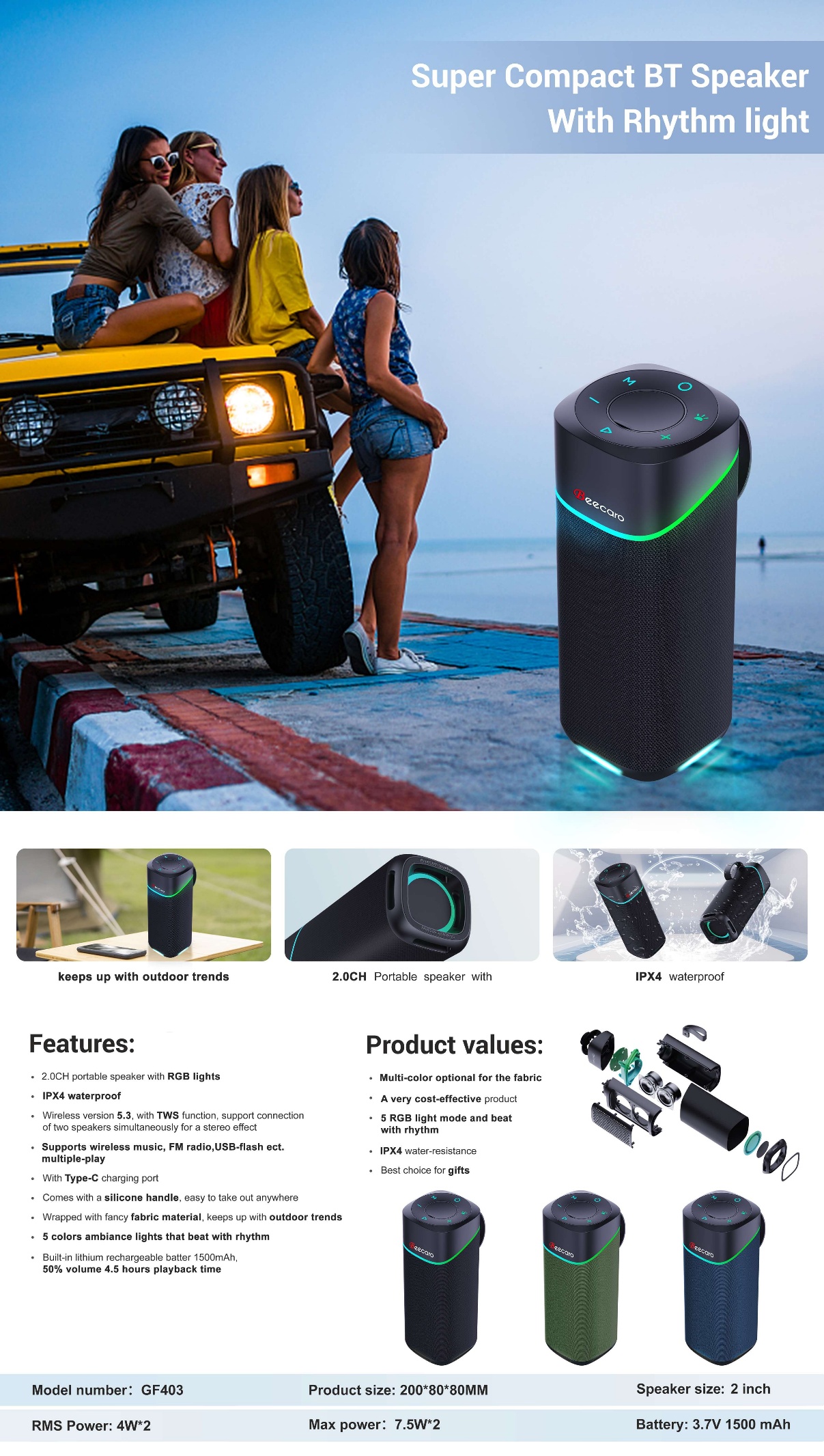 Durable Hiking Music Player