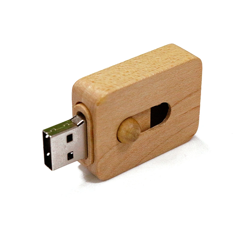 Push-Pull Wood Manufacturers Supply Customized Gifts USB Flash Drive