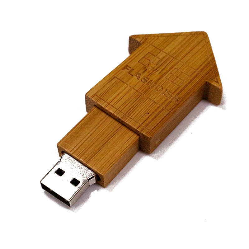 Wooden House Shape Thumb Promotional Gift USB 2.0 Pen Drive
