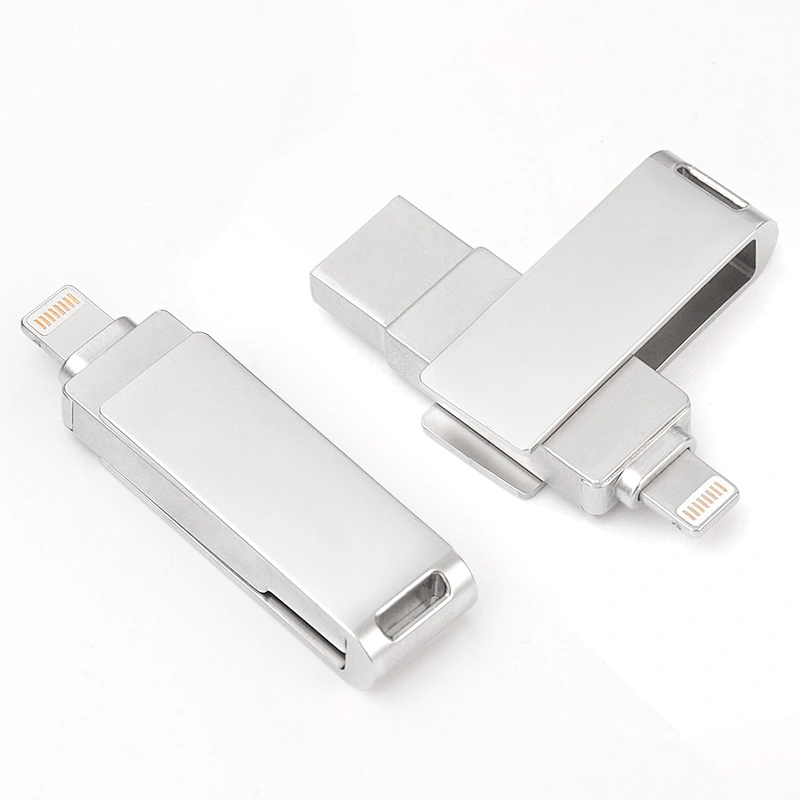 Metal Silvery 2 in 1 Smartphone to Computer USB 3.0 Flash Drive