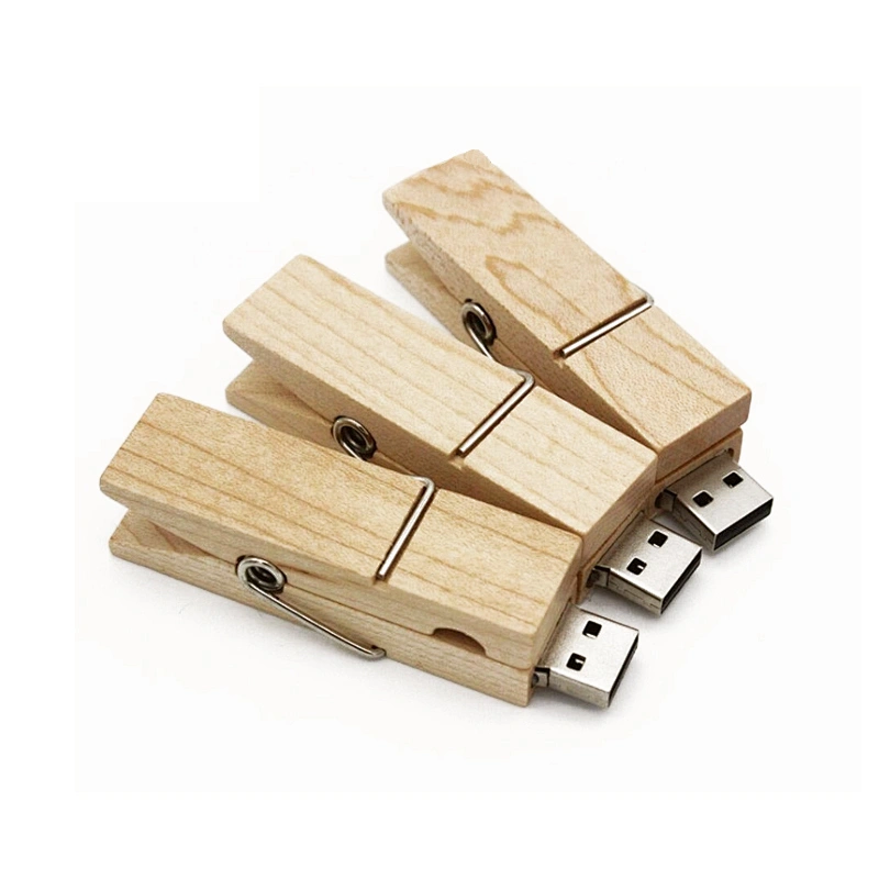 New Clip Wooden Bulk Cheap Factory Price USB Pen Drive