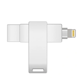 Metal Silvery 2 in 1 Smartphone to Computer USB 3.0 Flash Drive