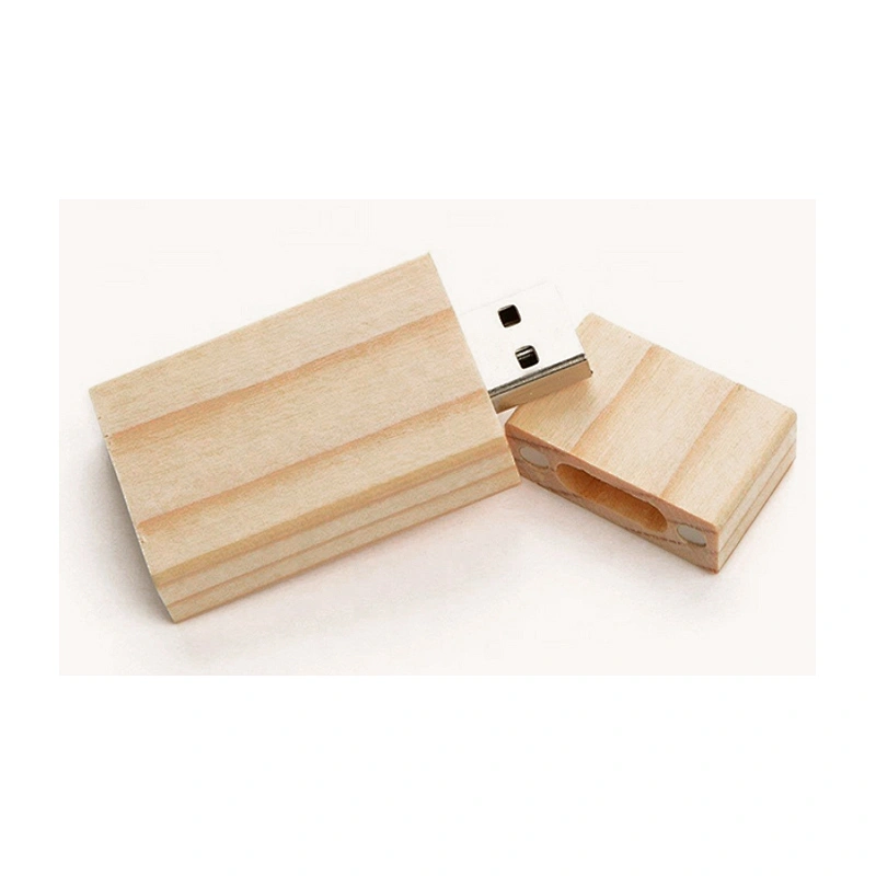Simple Design Magnet Wooden Portable USB Flash Drive