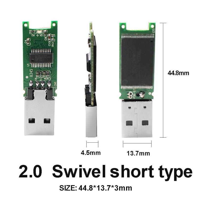 Multi Capacity USB 2.0 Swivel PCBA Memory Chips DIY Pen Drive USB Flash Drive Flash Drive