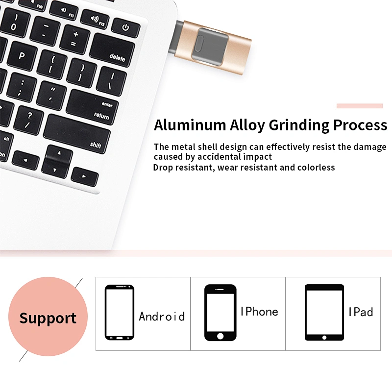 3 in 1 Push and Pull USB 3.0 Flash Drive for Ios