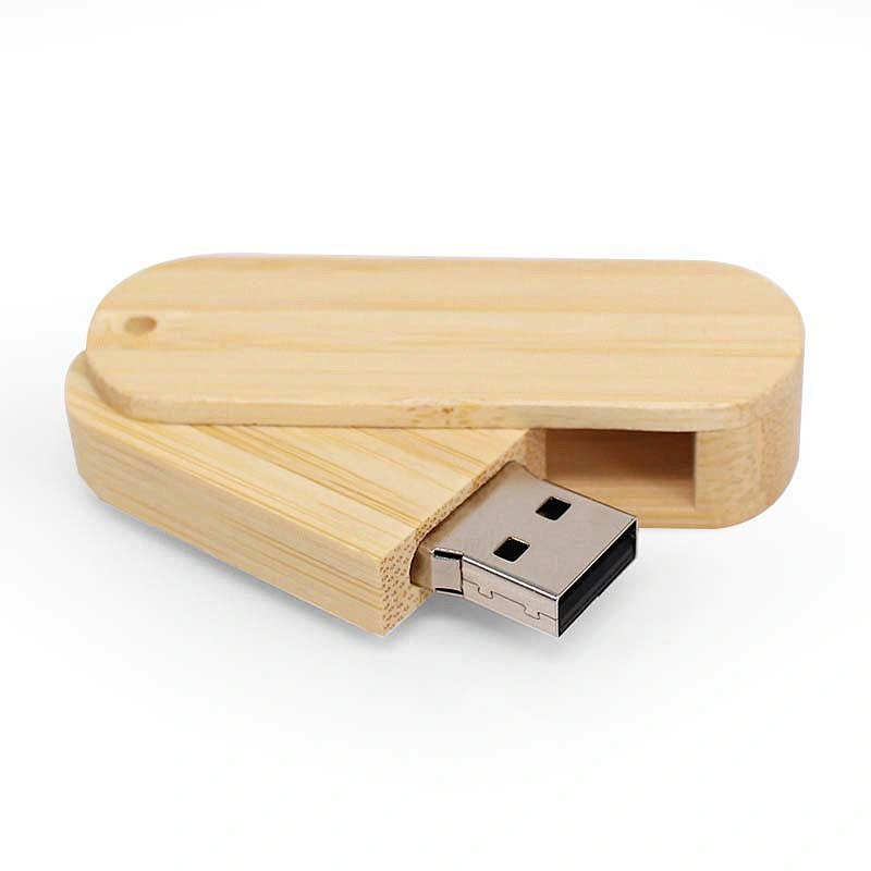 Walnut Bamboo Rotating Wooden Promotional Gift USB Disk With Logo