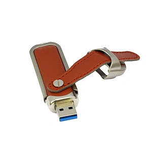 Custom Logo Leather PU USB 2.0 Pen Drive USB Drive USB Flash Drive with Gift