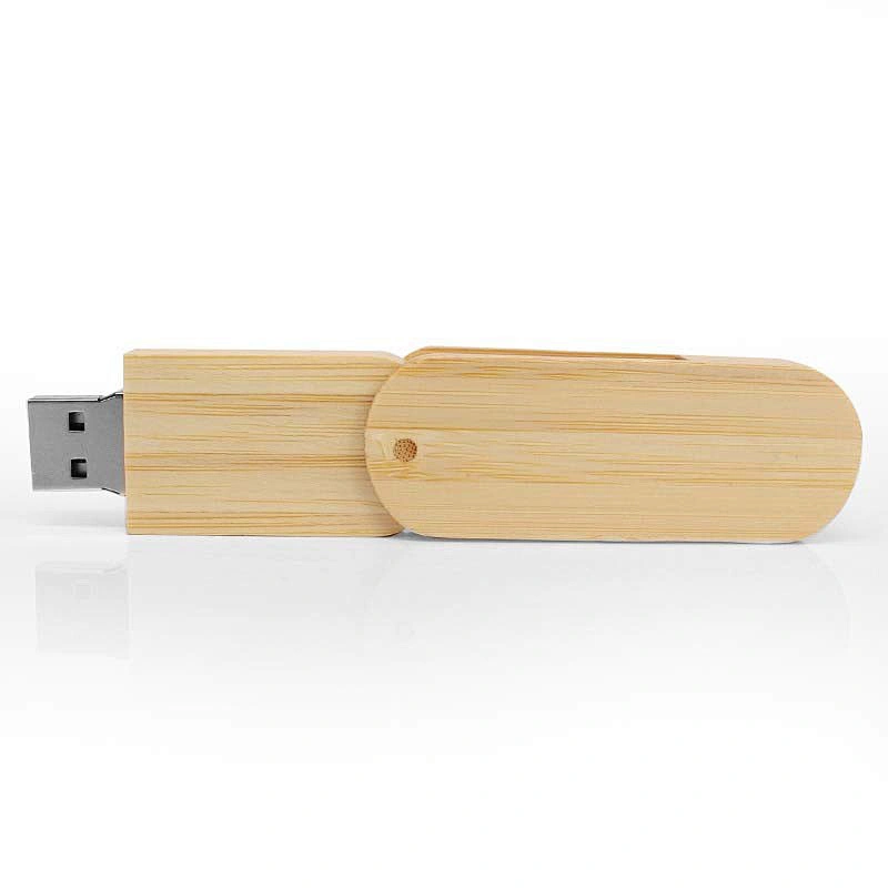 Walnut Bamboo Rotating Wooden Promotional Gift USB Disk With Logo