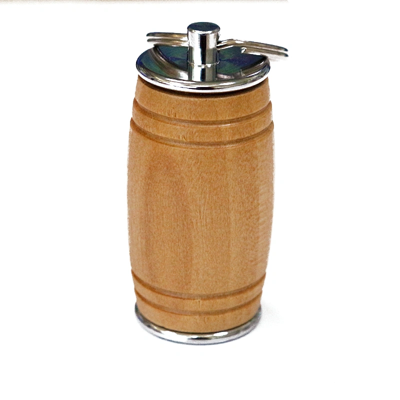 Wooden Barrel Shape Key Chain Buckle Design USB Pen Drive