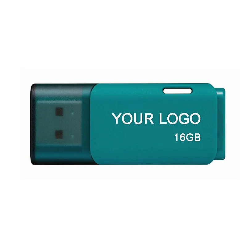 Light Blue Plastic Housing Customized Logo USB 2.0 3.0 Pen Drive