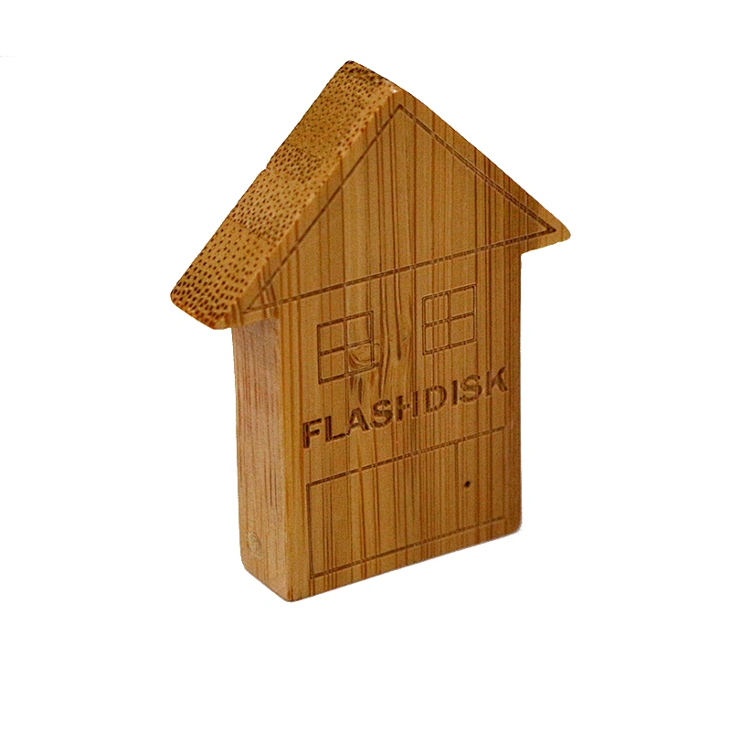 Wooden House Shape Thumb Promotional Gift USB 2.0 Pen Drive