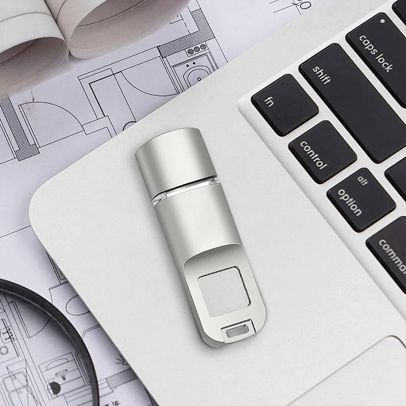 High Speed Metal USB Pen Drive Computer Pen Drive USB 3.0 Flash Drive Encrypted Fingerprint Protect Information