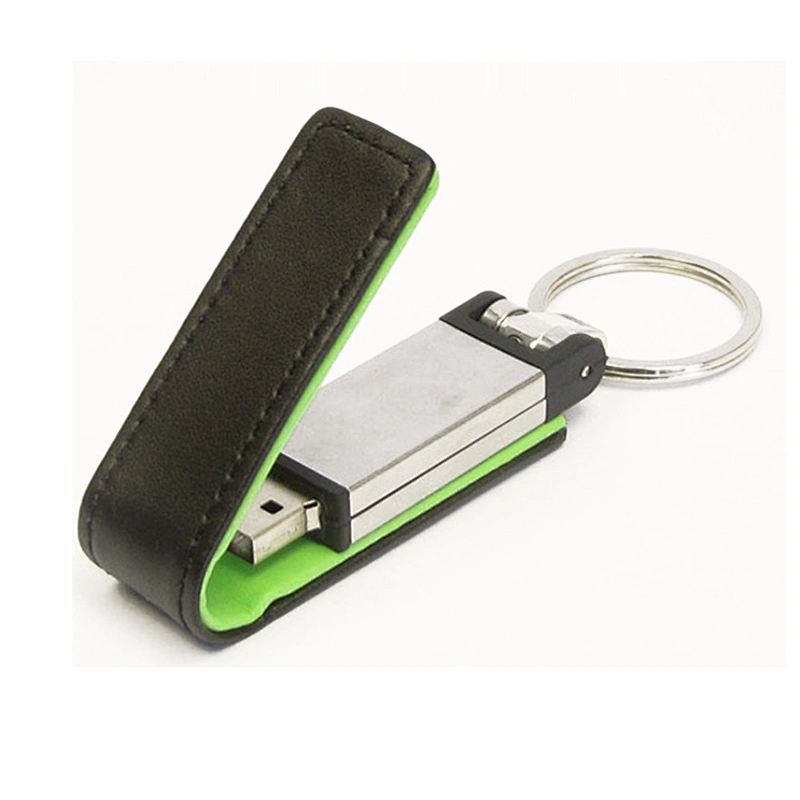 USB 2.0 Custom Logo Leather USB Flash Drive For Promotional