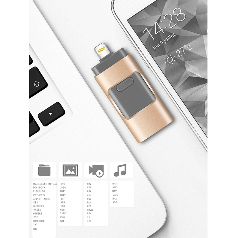 3 in 1 Push and Pull USB 3.0 Flash Drive for Ios