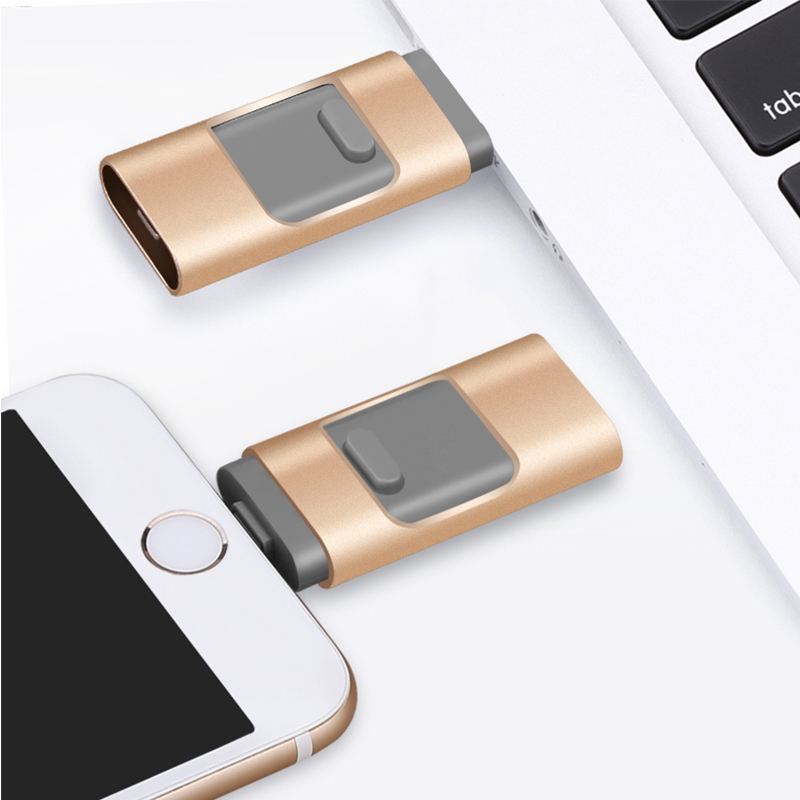 3 in 1 Push and Pull USB 3.0 Flash Drive for Ios