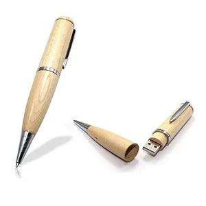 Unique Wooden Ball Pen Office USB 2.0 Pen Drive