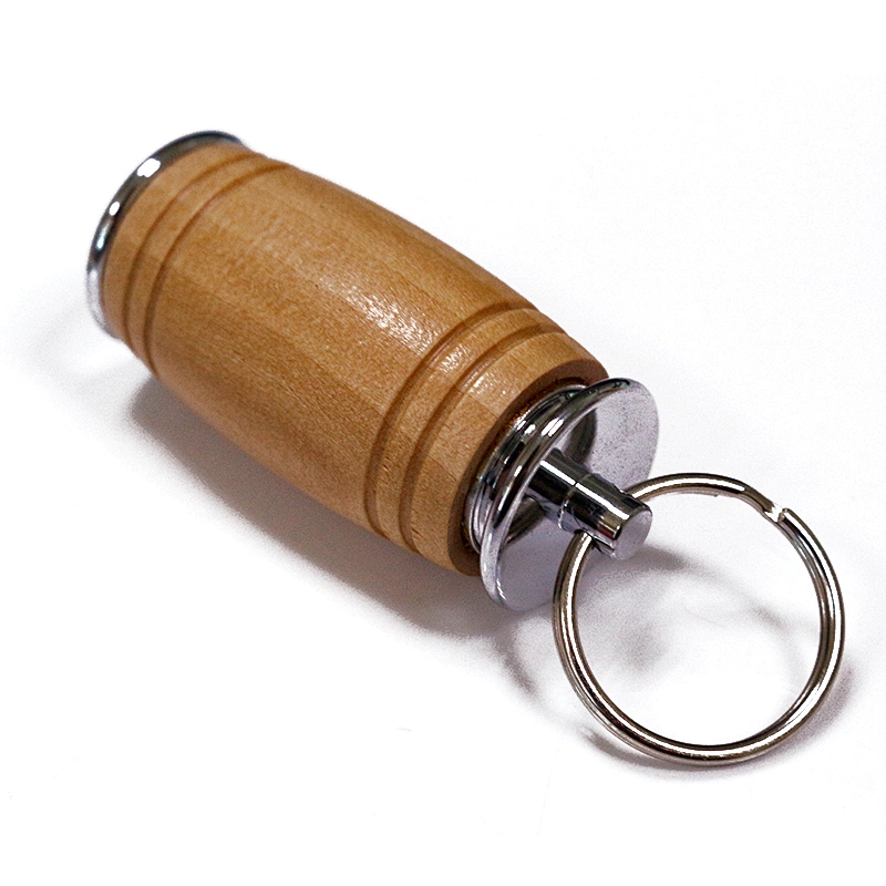 Wooden Barrel Shape Key Chain Buckle Design USB Pen Drive