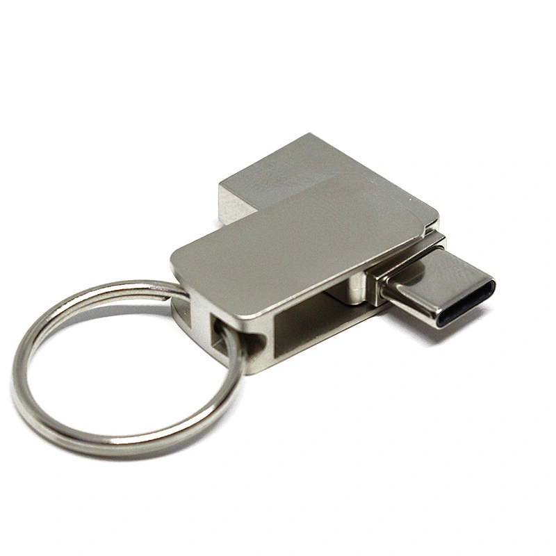 Metal Swivel Type-C 3.0/3.1 Key Chain USB Flash Drive