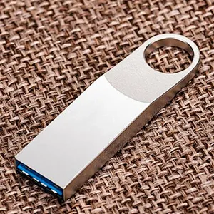 Metal Silvery Laser Logo USB 2.0 3.0 Pen Drive
