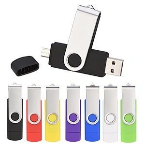 Colorful Twist OTG Type USB 2.0/3.0 Pen Drive Swivel Plastic 32GB 64GB 128GB USB Flash Drive