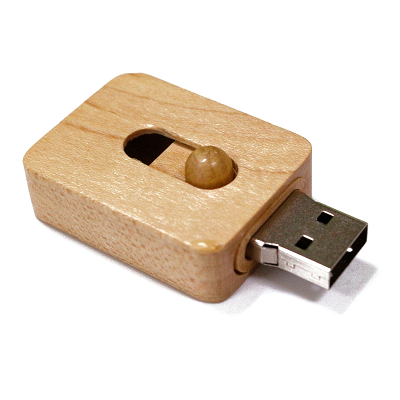 Push-Pull Wood Manufacturers Supply Customized Gifts USB Flash Drive