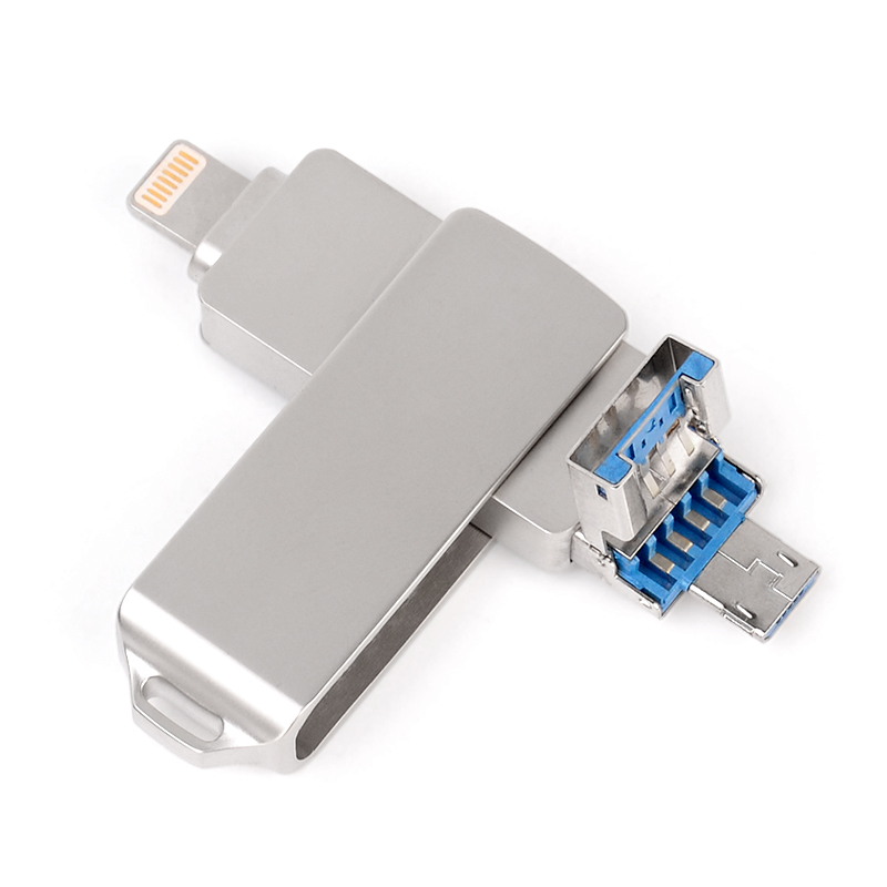 Metal Swivel 3 in 1 USB 3.0 Pen Drive for Smartphone