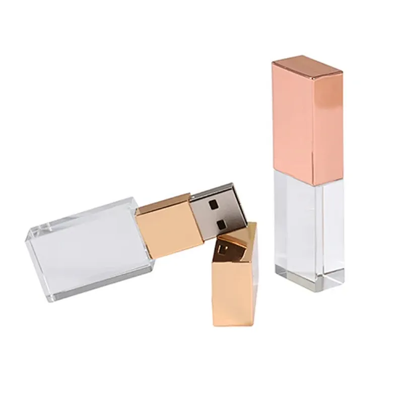 Crystal Wedding Promotional Gift USB Pen Drive with LED Light