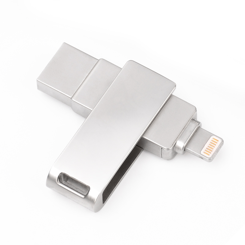 Metal Silvery 2 in 1 Smartphone to Computer USB 3.0 Flash Drive
