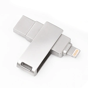 Metal Silvery 2 in 1 Smartphone to Computer USB 3.0 Flash Drive