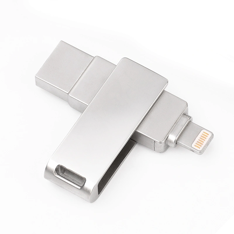 Metal Silvery 2 in 1 Smartphone to Computer USB 3.0 Flash Drive
