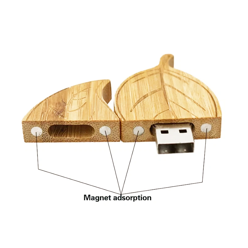 Magnet Walnut Wooden Screen Printing Logo USB 2.0 Pen Drive
