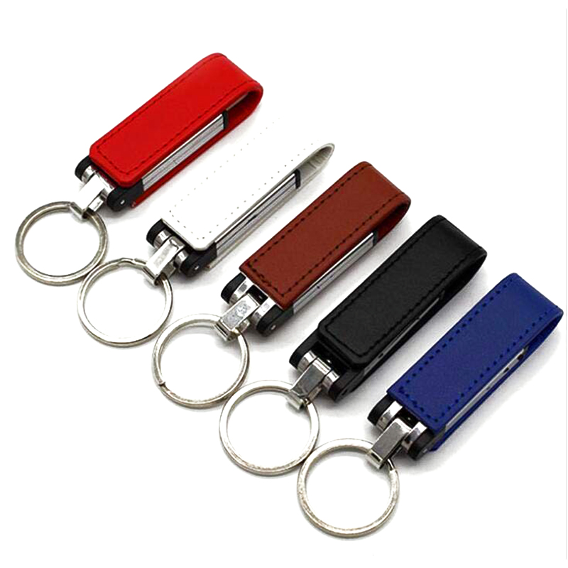 USB 2.0 Custom Logo Leather USB Flash Drive For Promotional