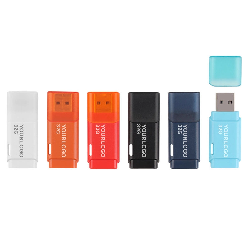 Light Blue Plastic Housing Customized Logo USB 2.0 3.0 Pen Drive